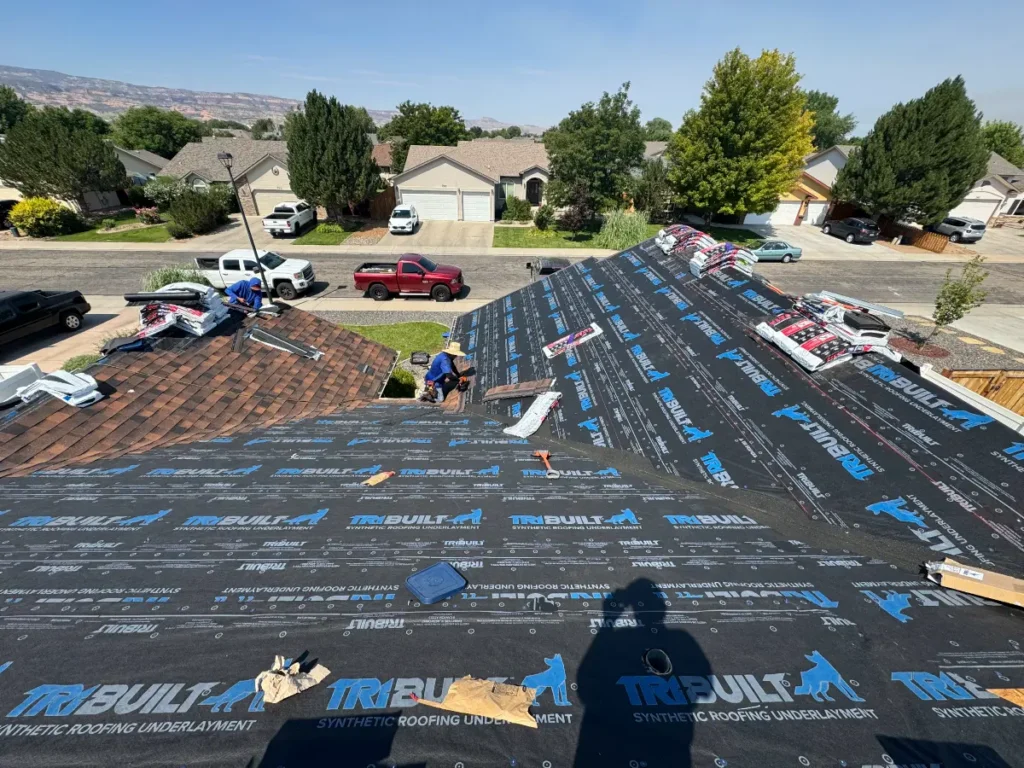 laying out underlayment for replacement roof in grand junction colorado